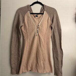 We The Free Cream and Tan Hoodie